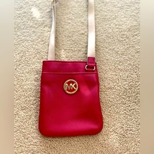 VGUC. Michael Kors Crossbody bag. Red with gold hardware.